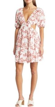 NWT Bardot Dress Eden Floral Minidress Red & White Print Women’s Size Medium NEW