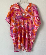 Boutique Tie Dye V-Neck Poncho Blouse Size Small