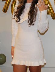 Mini White Sweater Dress