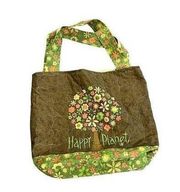 “Happy Planet” handmade / homemade open top tote