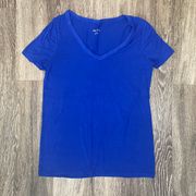 Womens  Blue Short Sleeve Basic Tee - S