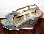 MODERN RUSH Women’s Silver Strappy Wedge Sandals Size 8.5