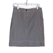 Talbots Women's Denim Skirt 4 Olive Color Stripe