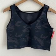 NWT Spanx Look at Me Now Seamless Crop Top Black Camo 1X