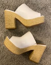 White Peep Toe Wedges