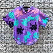 Vintage Raisins bold neon tropical short sleeve Hawaiian shirt