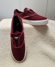 Rocket Dog Sneakers Memory Foam Distressed Burgundy Afina Slip On Shoe 6.5M