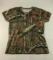 Womens Mossy Oak Break Up Infinity Camo T Shirt Size L Hunting Green Brown