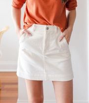 - cream corduroy mini skirt