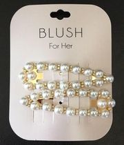 2 Blush Pearl Adorned Hair Clips