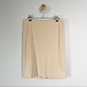 CARMEN MARC VALVO | Beige Stretch Pencil Skirt Sz 6