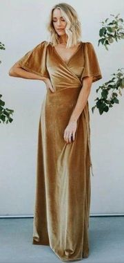 Baltic Born Meghan Velvet Short Sleeve Wrap Maxi Dress