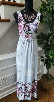 Entro Floral Polyester Scoop Neck Maxi Dress