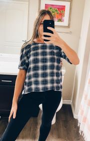 Blue And White Checkered Top