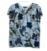 Premise Floral Short Sleeve Knit Top Sweater