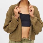 Urban Outfitters | BDG | LEO | WAFFLE KNIT ZIP-FRONT SWEATER