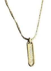 Gold Tone  Rhinestone Pendant Necklace Vintage Marked Germany