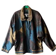 Vintage Retro Patchwork 80’s Windbreaker style Jacket. Sz. L