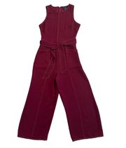 Greylin Anthropologie Colleen Burgundy Jumpsuit Cropped Length Size XS Women's