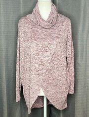 PURPLE MARBLE LONG SLEEVE ASYMMETRICAL SWEATER SMALL NEW