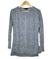 Gibson Womens Petite Soft Grey Heather Pullover Sweater Long Sleeve Size Small