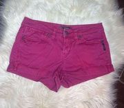 Silver jeans Toni 3 1/2 distressed crimson raw hem shorts sz 28