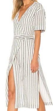 Tularosa Striped V-neck Maddy Wrap Dress Size S