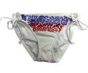 Embroidered String Bikini Bottoms (S)