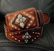 Western Cowhide Belt