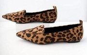 NWT  Emmy Leopard Suede Pointed Loafers