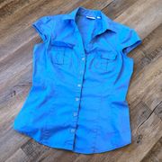 New York & Company Blue buttoned down shirt size Medium