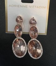 Adrienne Vittadini 3 Tier Pave Stones Earrings