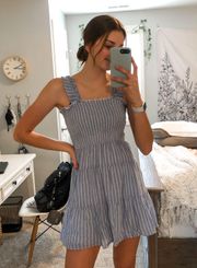 Blue Striped Mini Dress