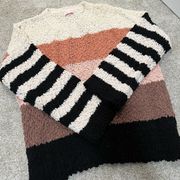 Pink Lily NWOT  Boutique Colorblock Multi Striped Sweater