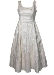 Zimmermann August 100% Linen Crem off white Midi Dress sz 0P