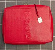 Estee Lauder Makeup Train Case Ace Of Diamonds Cards Travel Cosmetics Bag in Red