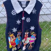 White Stag Womens Ugly Christmas Sweater Vest