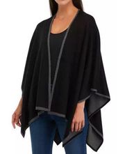 New. Black and gray reversible Ruana. Retails $125.