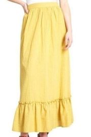 Modcloth Prairie Much So Cotton Maxi Skirt Yellow M