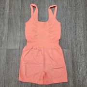 Zenana Sports Runsie in Neon Coral W Crisscross Back L/XL NWOT