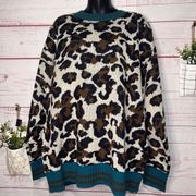 New | Women’s 1x/2x Oddy Boutique Leopard Print Sweater