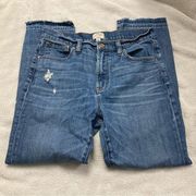 J. Crew Distressed Straight Leg Jeans Size 28