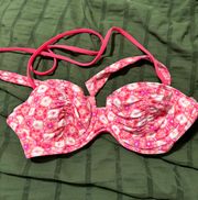 Pink Flower Bikini Top