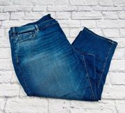 Lane Bryant Mid Rise Girlfriend Crop Jeans 24 Medium Wash Flex Magic Waistband