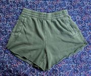 Olive Green Sweat Shorts