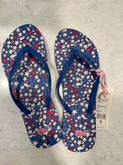 Patriotic Flip Flops NWT