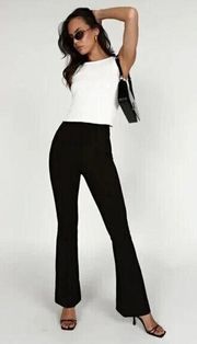 Meshki The Zendaya Flare Leg Pants Size Small Black High Rise Stretch Trouser