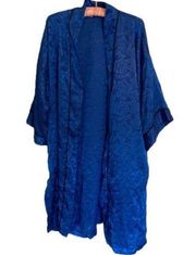 Victoria's Secret VICTORIA Secret Vintage Gold Label Vintage Blue Robe Damask Floral One Size