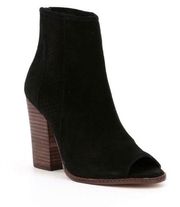 Gianni Bini Schools Out Peep Toe Suede Booties - Size 9