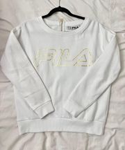 White  Zip Crew Sweater